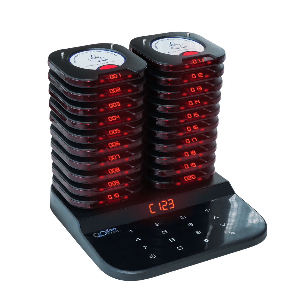 เครื่องเรียกคิวไร้สาย EASYPRINT QS-8120 จำนวน 20 เพจเจอร์ สีดำ